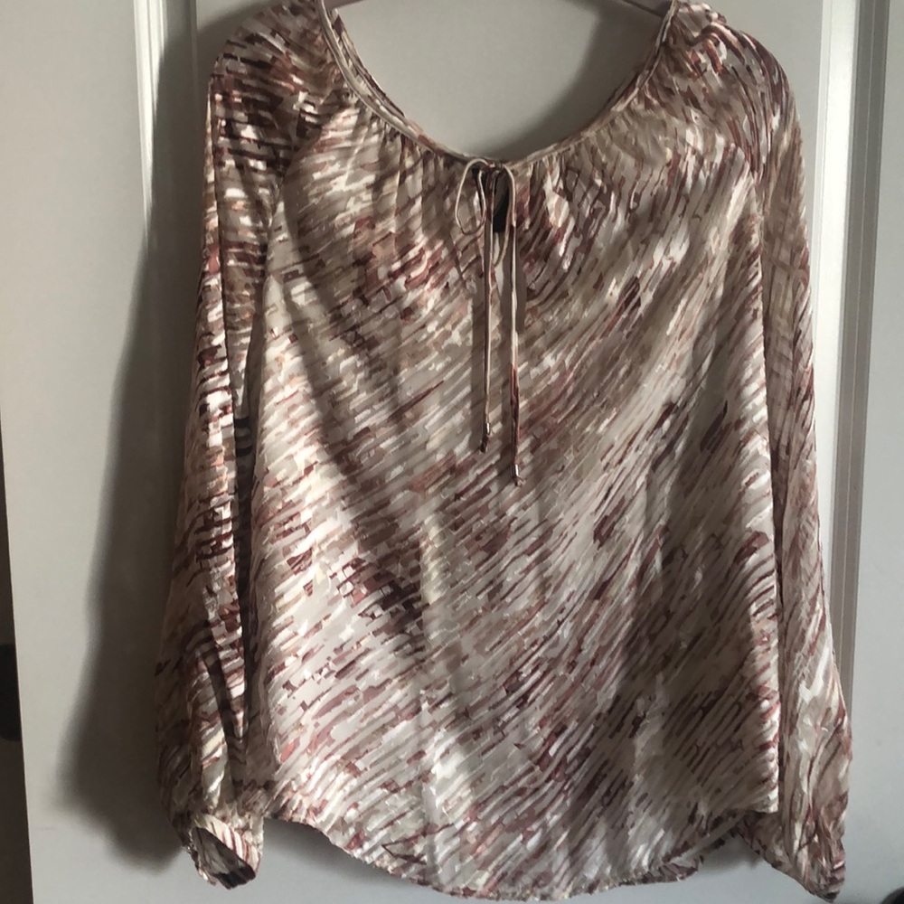 Pink/Cream Burn-Out Blouse